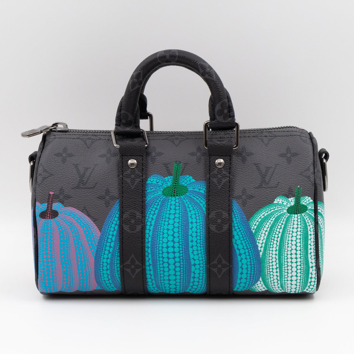 Keepall 25 Bandouliere LV x YK Monogram Eclipse Reverse Pumpkin