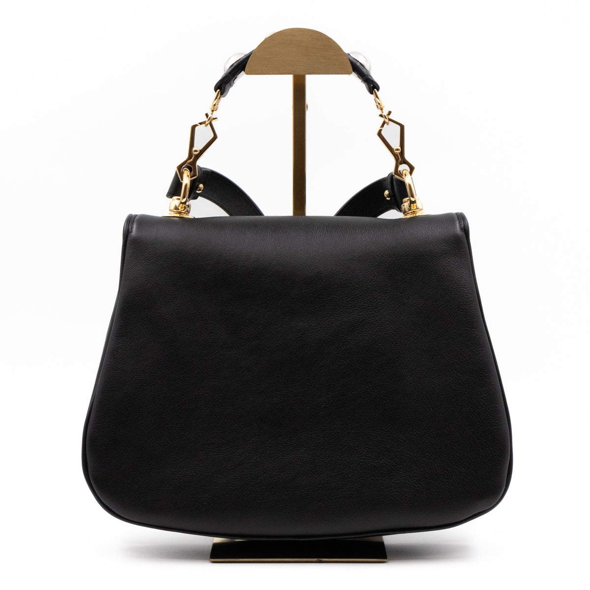 Blondie Medium Top Handle Bag Black Leather