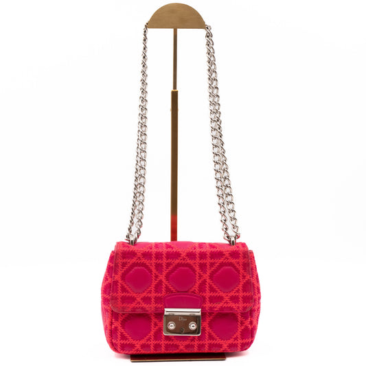 Miss Dior Small Embroidered Pink Leather