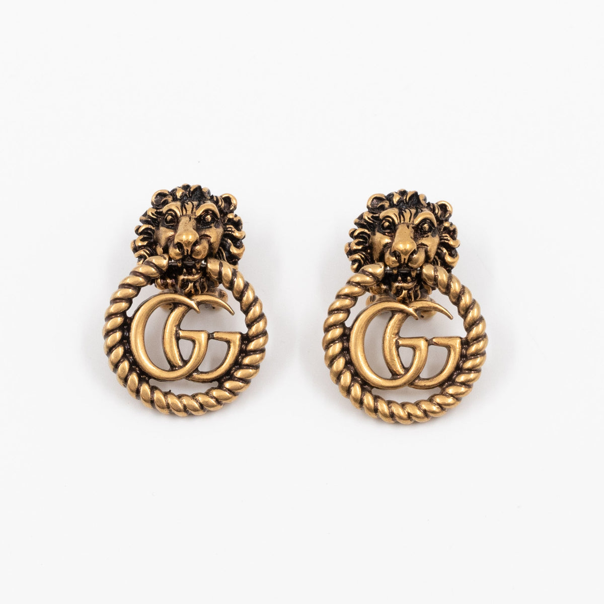 Lion Head GG Clip-On Earrings