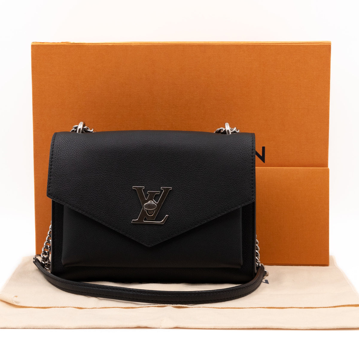 MyLockMe BB Chain Bag Black Leather