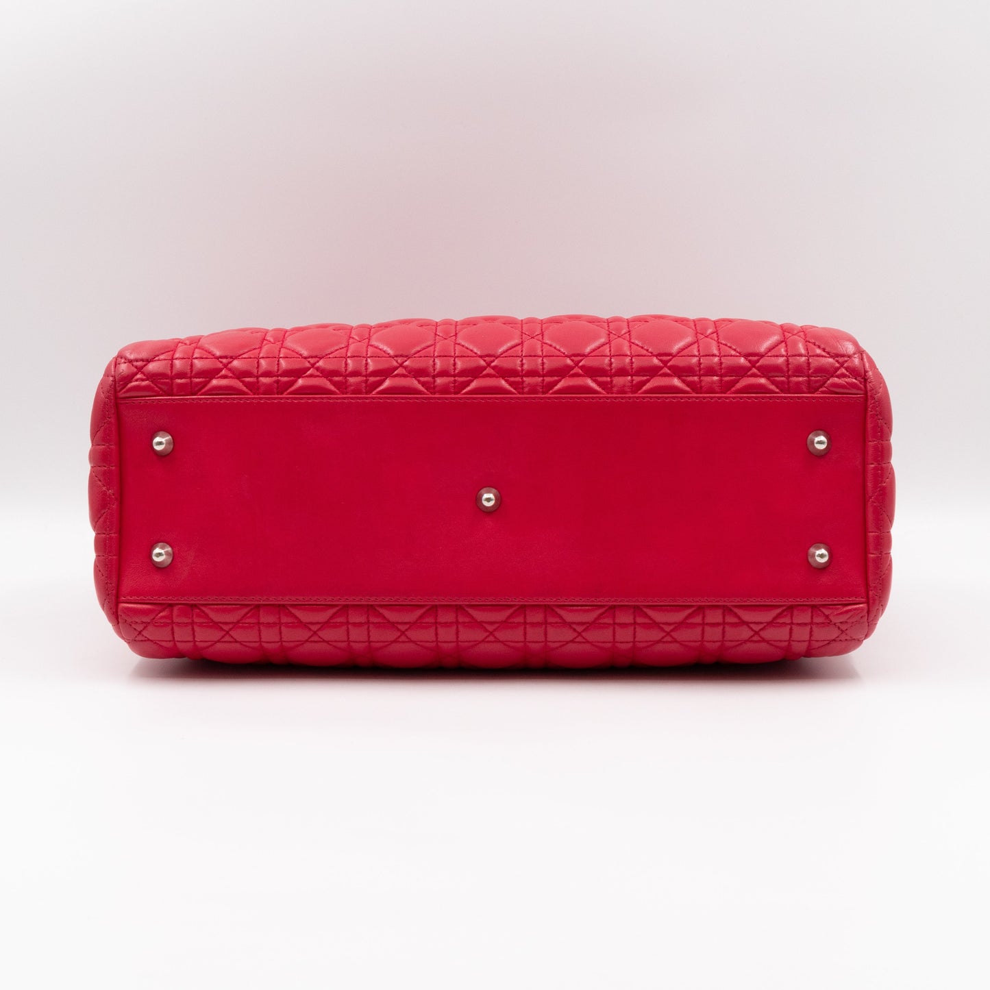 Medium Soft Shopping Tote Raspberry Red Cannage Leather