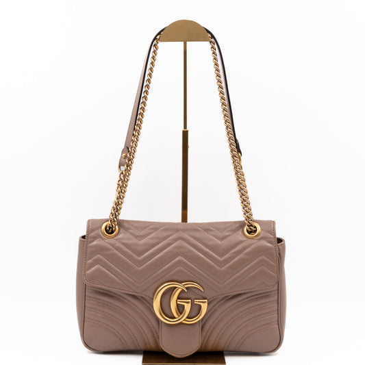 GG Marmont Medium Shoulder Bag Dusty Pink Leather