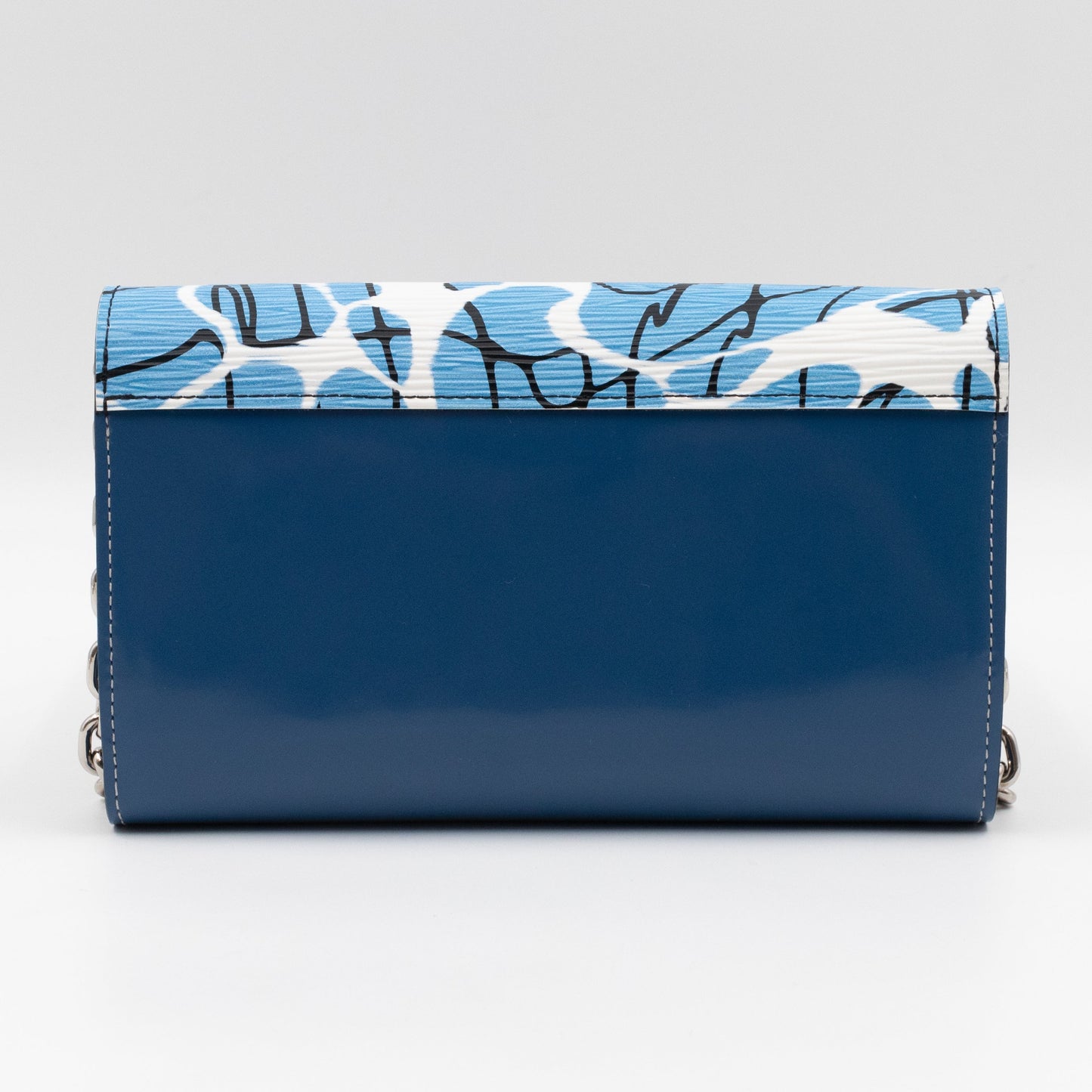 Twist Chain Wallet Aqua Print Epi Leather