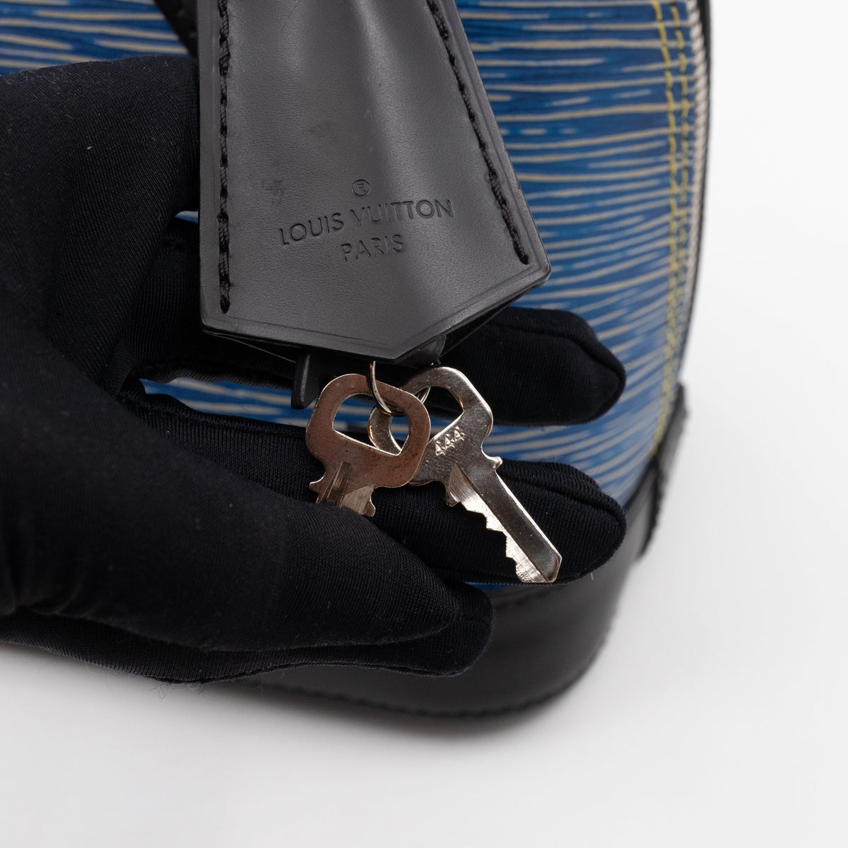 Alma BB Epi Leather Denim Blue Black
