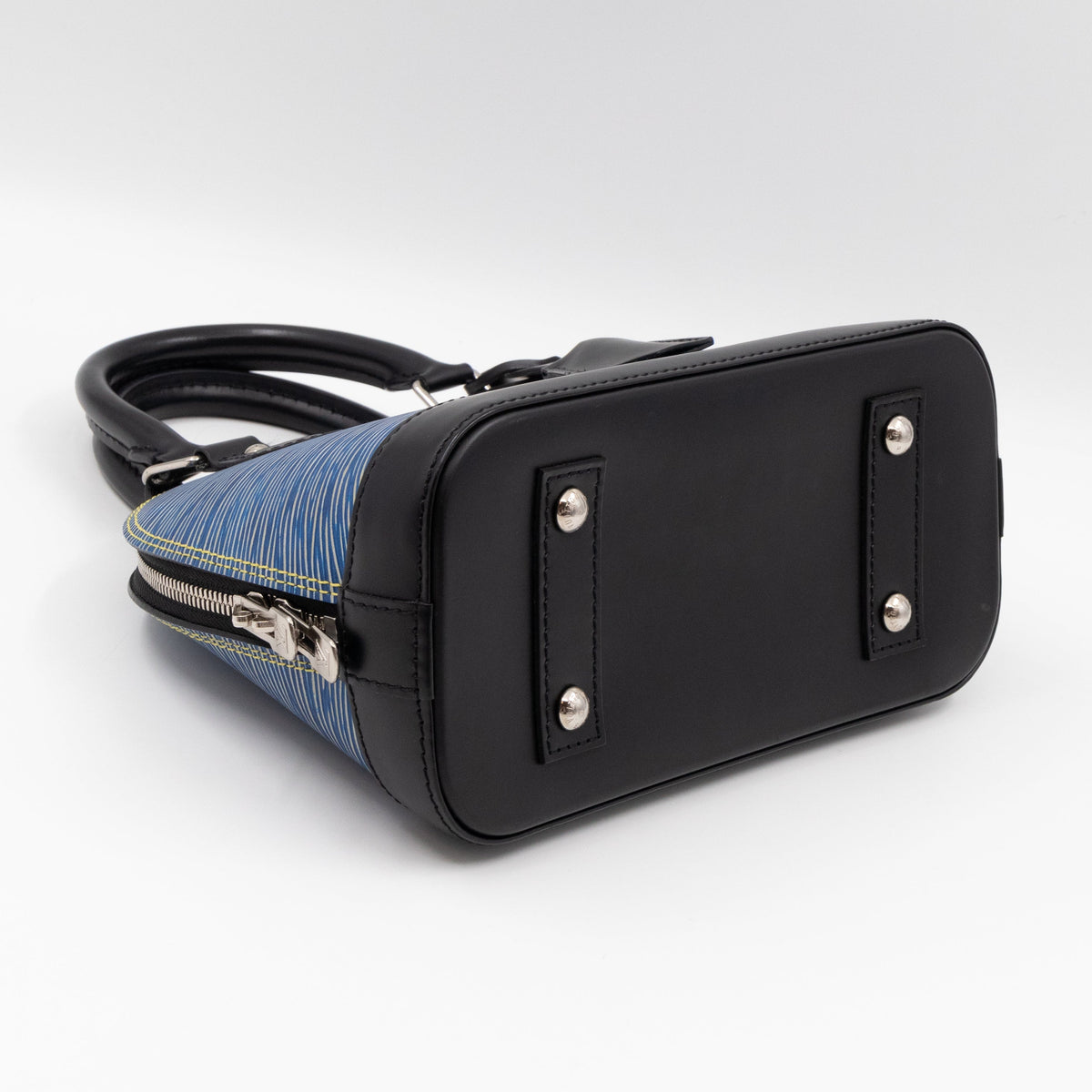 Alma BB Epi Leather Denim Blue Black