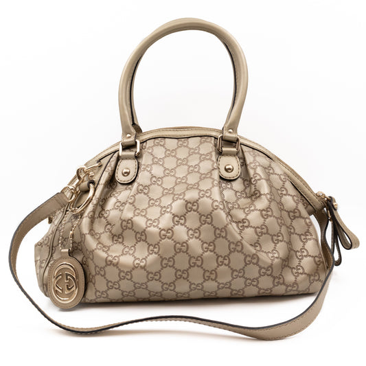 Sukey Boston Two-way Shoulder Bag Guccissima Leather Champagne