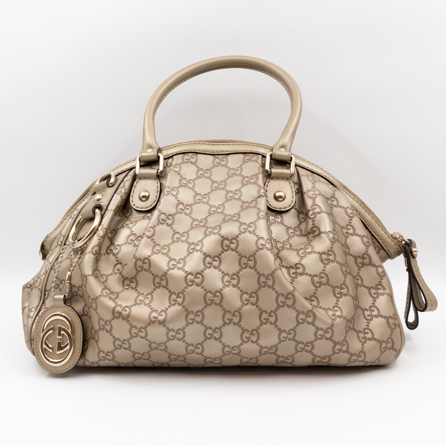 Sukey Boston Two-way Shoulder Bag Guccissima Leather Champagne