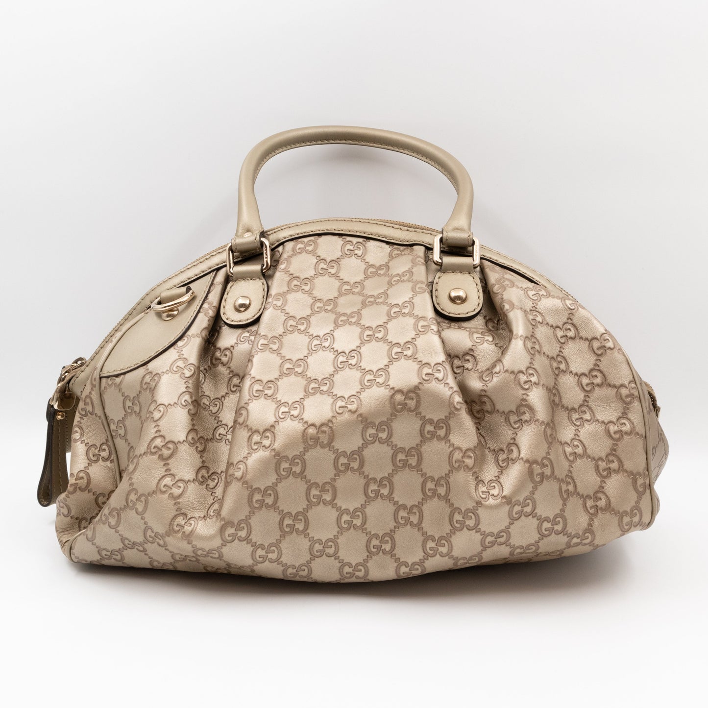 Sukey Boston Two-way Shoulder Bag Guccissima Leather Champagne