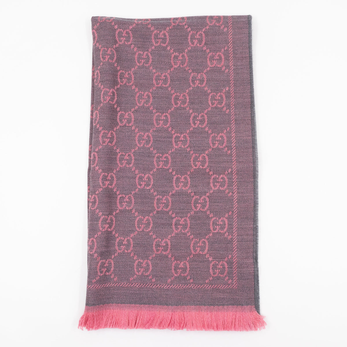 GG Wool Scarf Pink Graphite