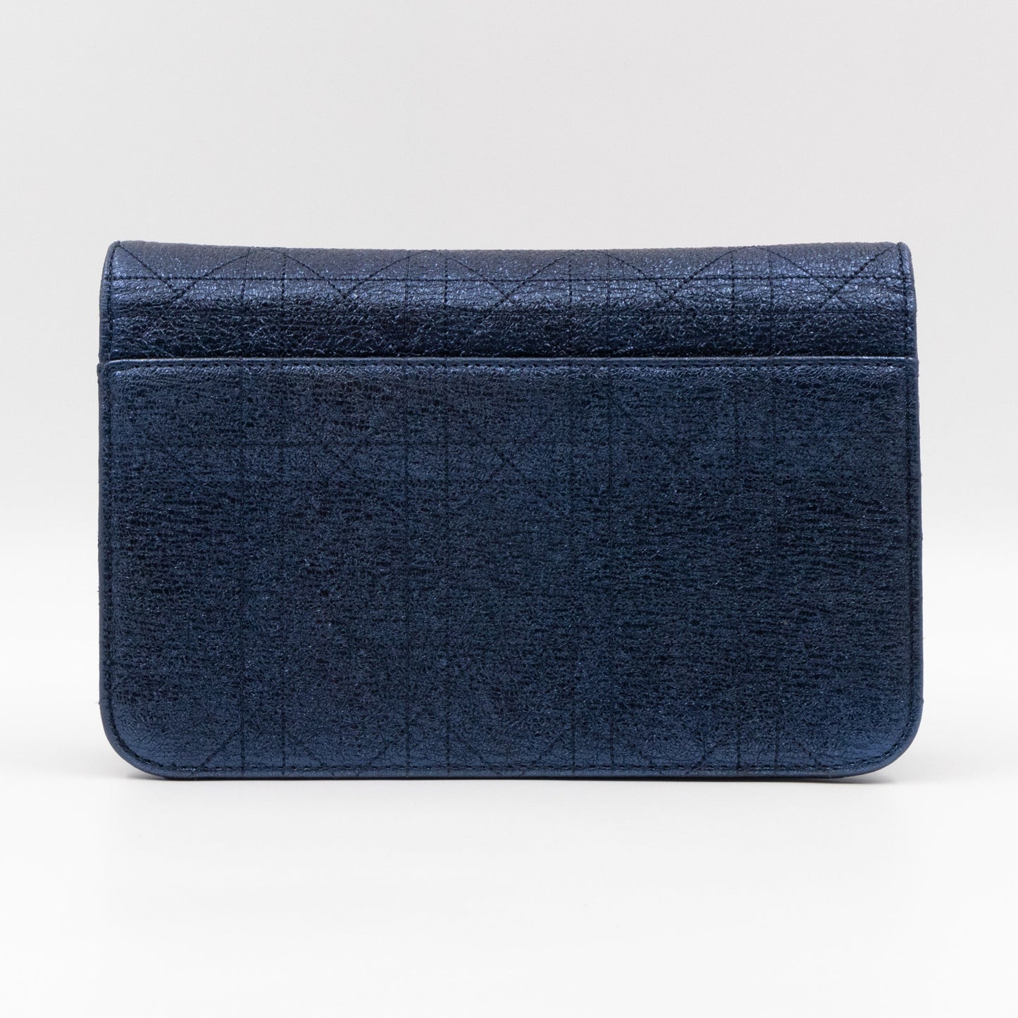 Miss Dior Promenade Clutch Metallic Blue Leather