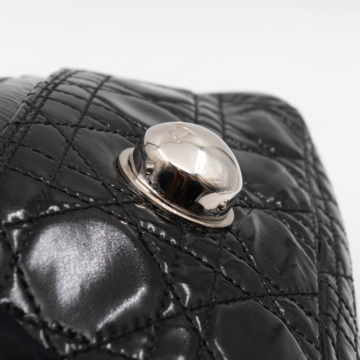 Rendezvous Flap Bag Cannage Quilted Black Patent Leather