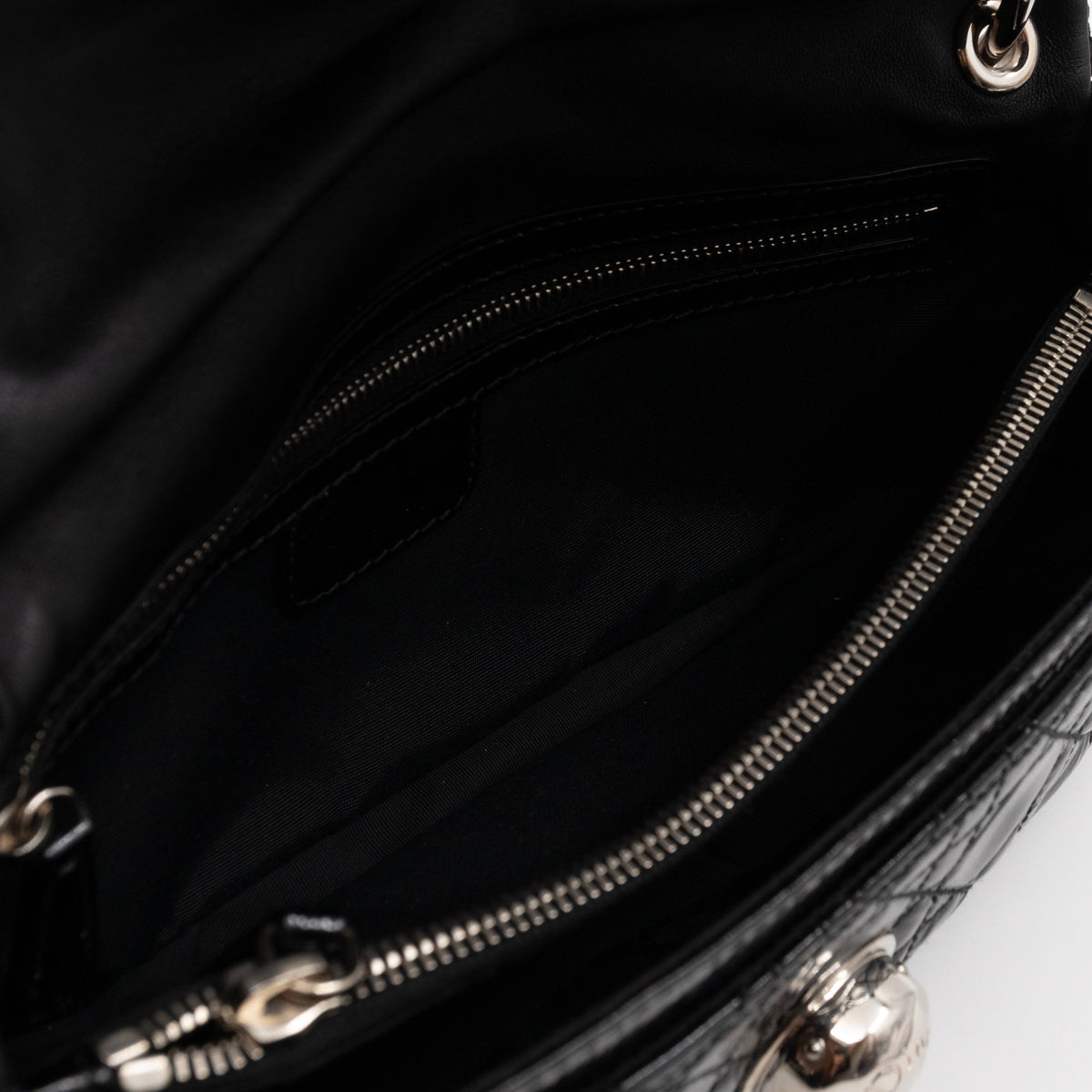 Rendezvous Flap Bag Cannage Quilted Black Patent Leather