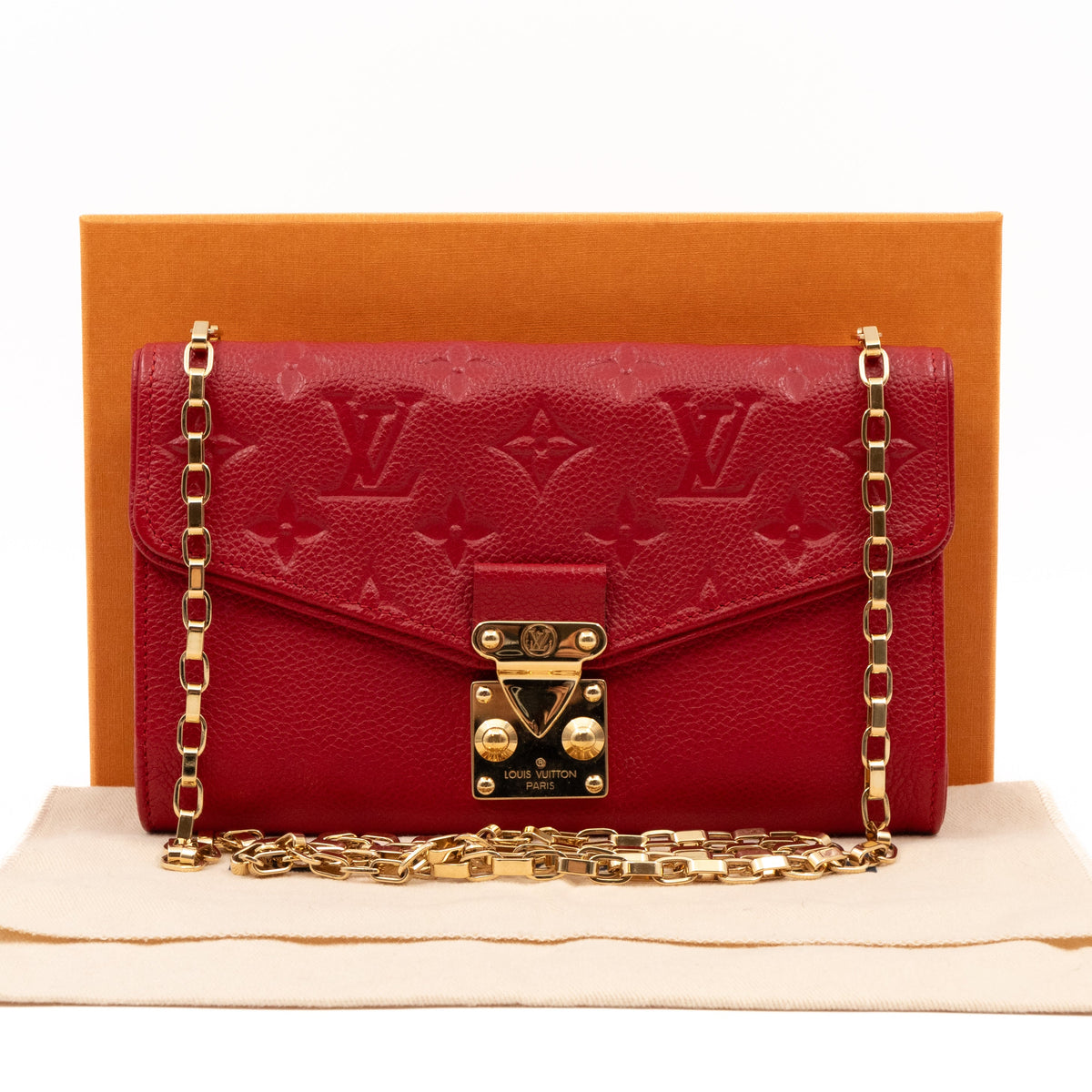 Saint Germain Pochette with chain Monogram Empreinte Red
