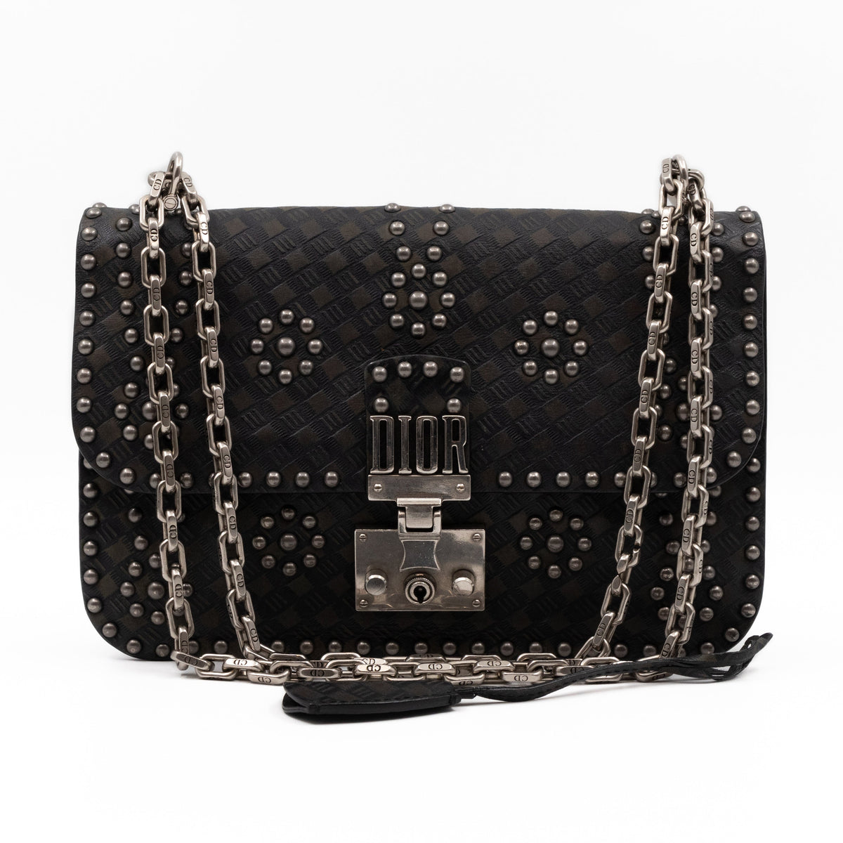 Addict Medium Black Calfskin Ruthenium