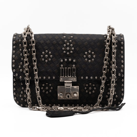 Addict Medium Black Calfskin Ruthenium