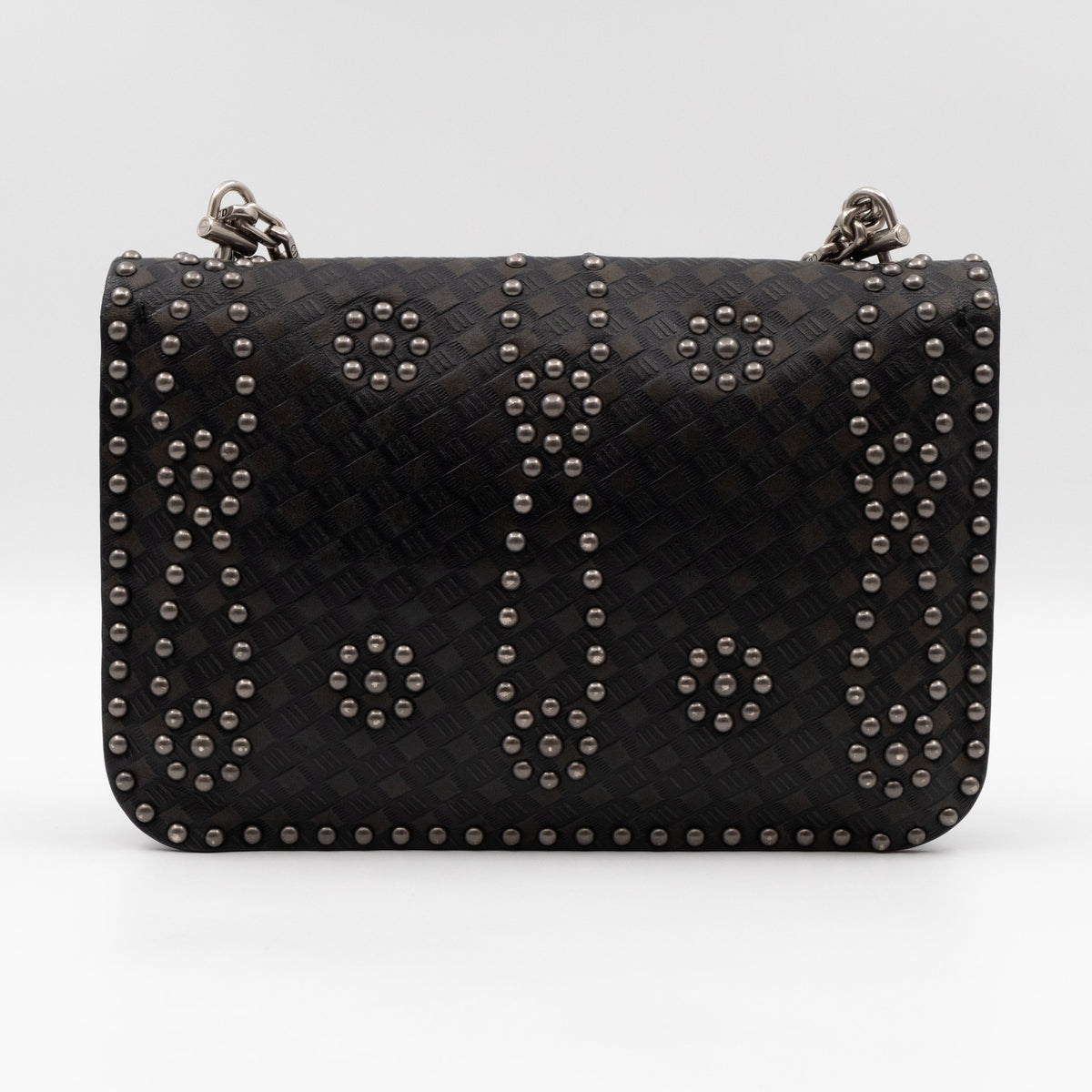 Addict Medium Black Calfskin Ruthenium