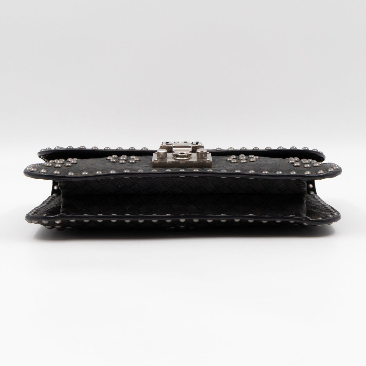 Addict Medium Black Calfskin Ruthenium