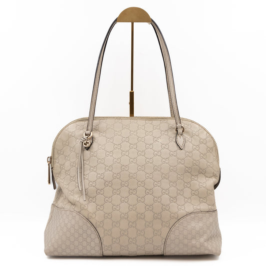 Bree Shoulder Bag White Guccissima Leather
