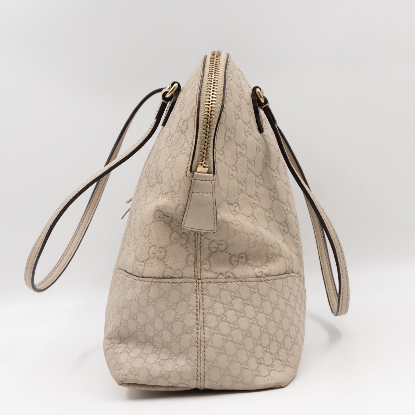 Bree Shoulder Bag White Guccissima Leather