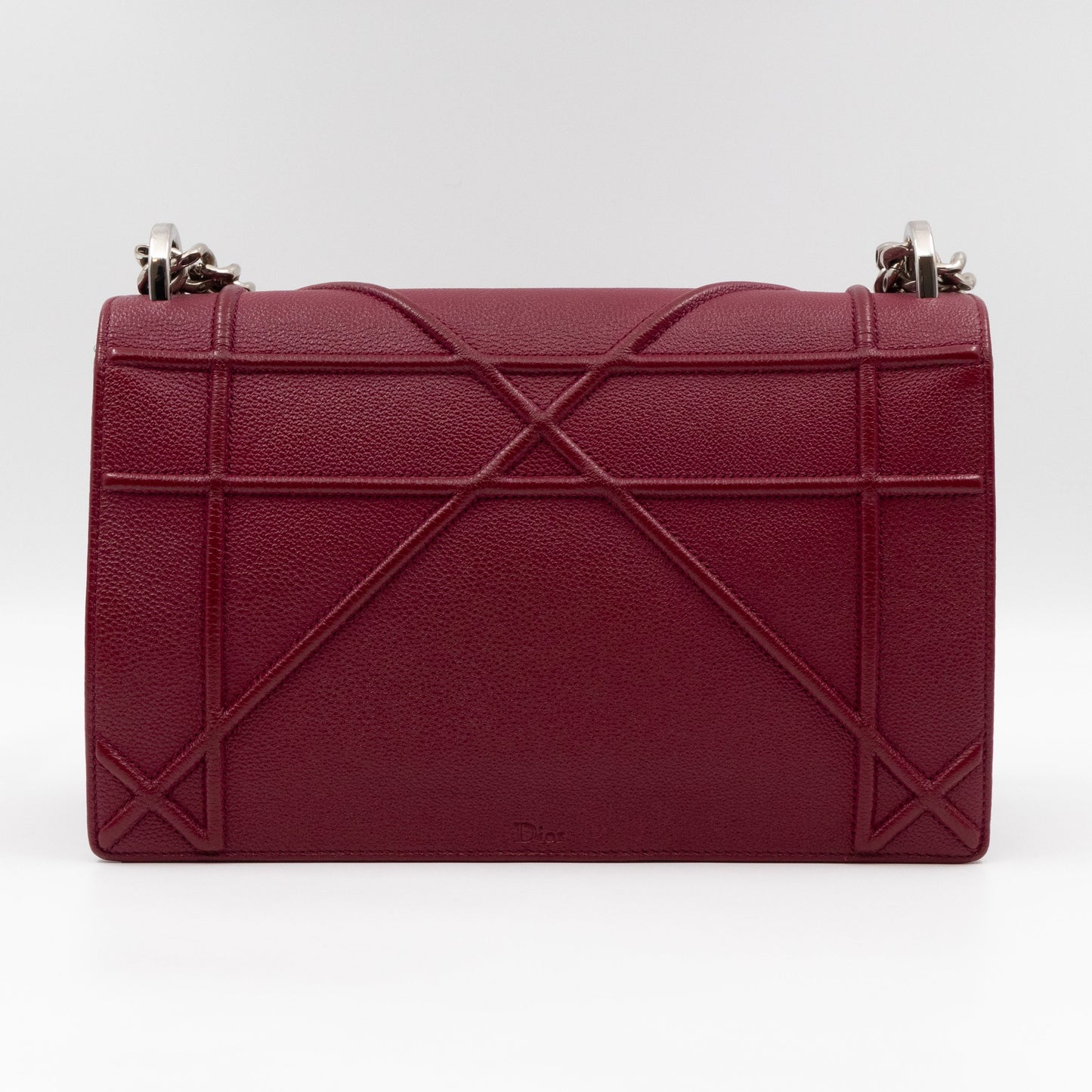 Diorama Medium Flap Bag Burgundy Leather