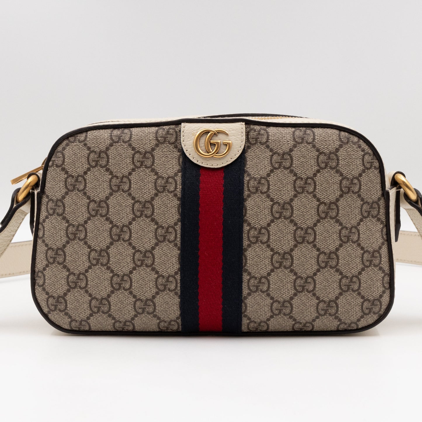 Ophidia Crossbody Bag GG Supreme White Leather