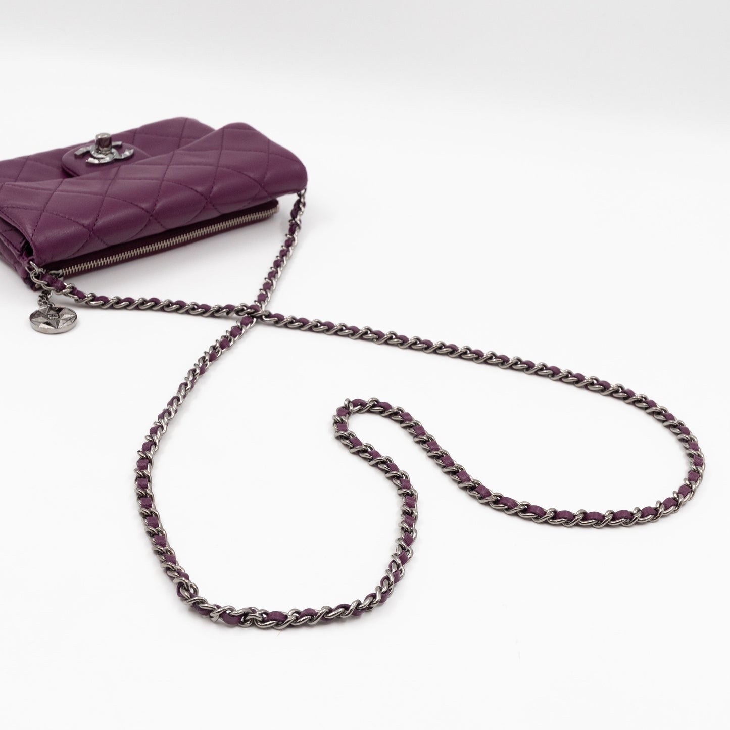 Mini Mineral Nights Flap Crossbody Bag Purple Leather