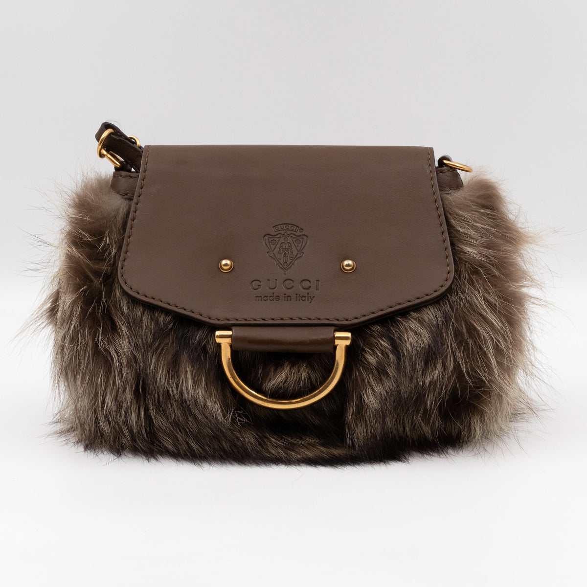 Small Smilla Chain Bag Fur Brown Leather