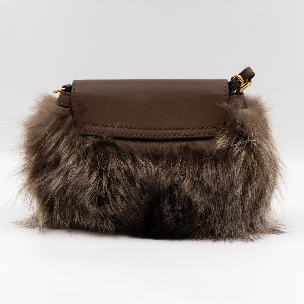 Small Smilla Chain Bag Fur Brown Leather