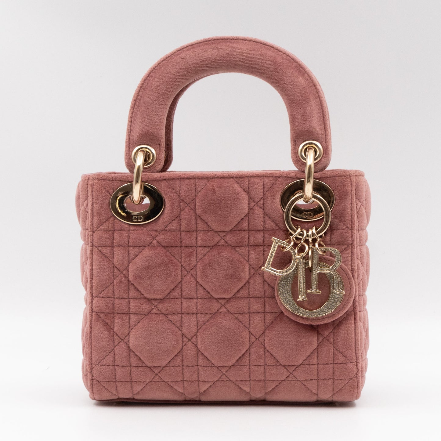 Lady Dior Mini Blush Pink Velvet