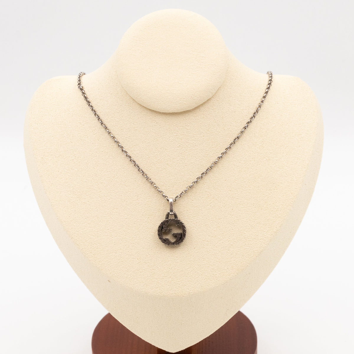 Interlocking G Pendant Necklace 925 Silver