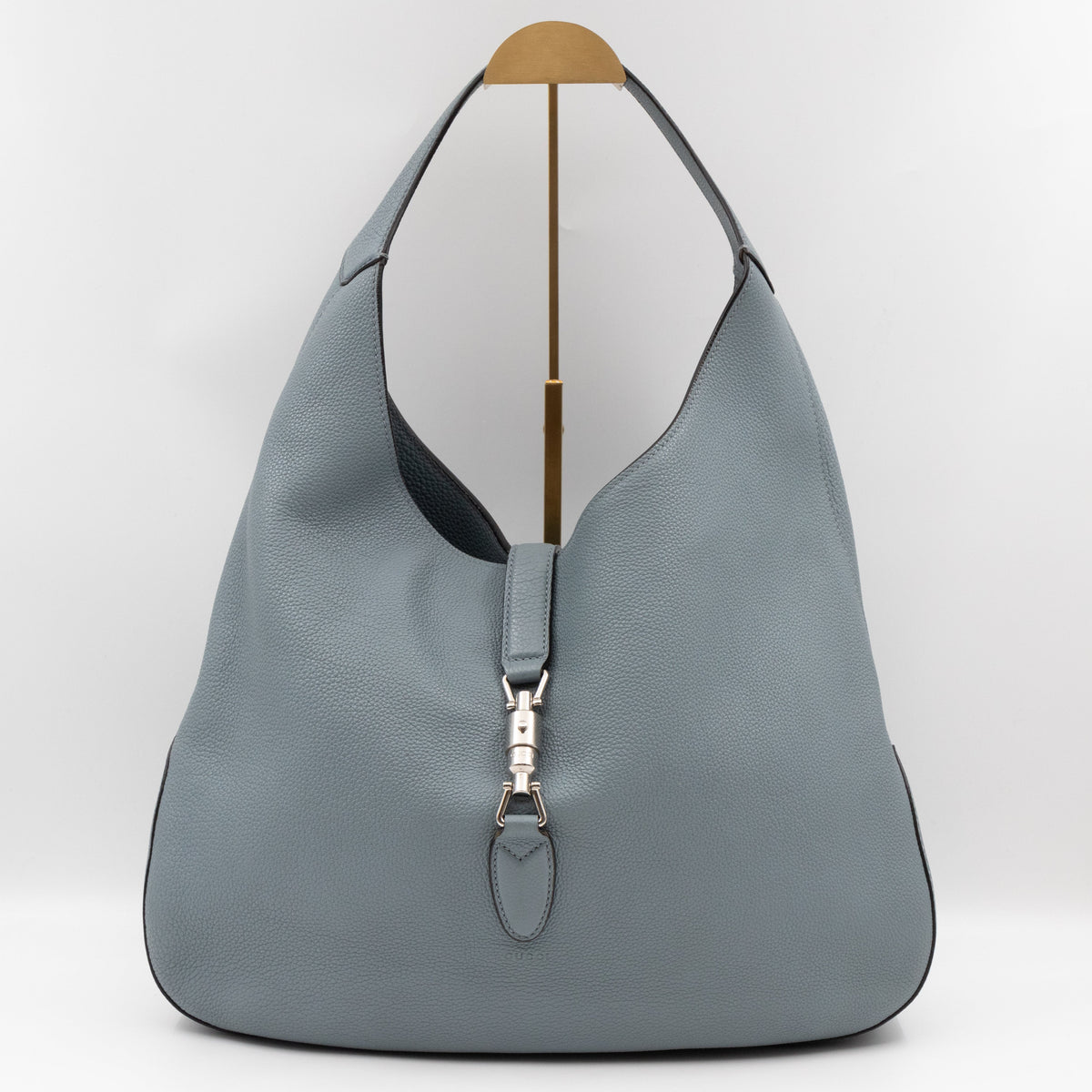 Jackie Large Hobo Bag Smoke Blue Leather