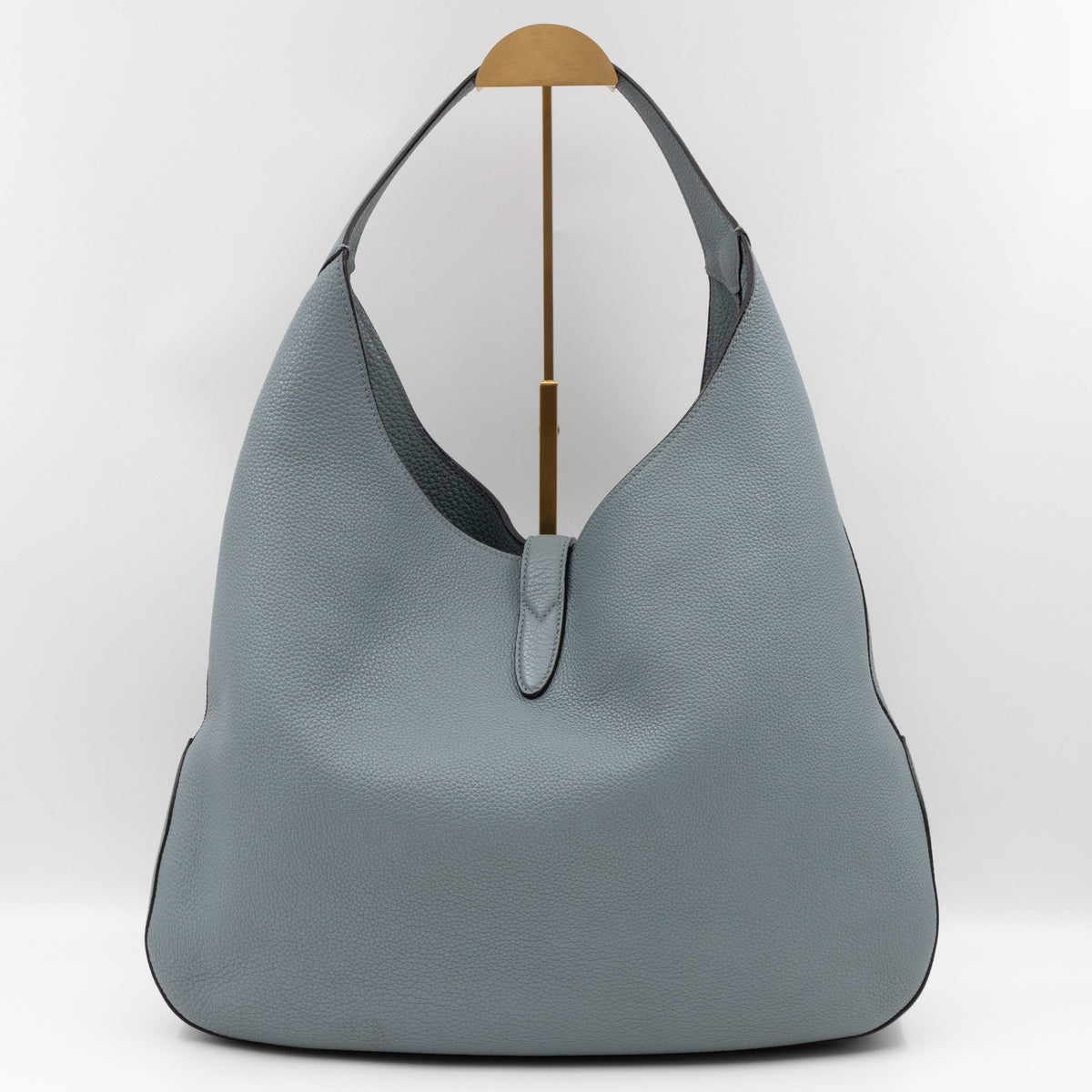 Jackie Large Hobo Bag Smoke Blue Leather