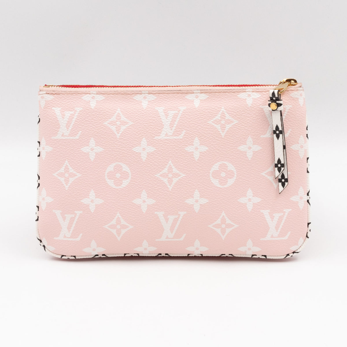 Double Zip Pochette Monogram Giant Red
