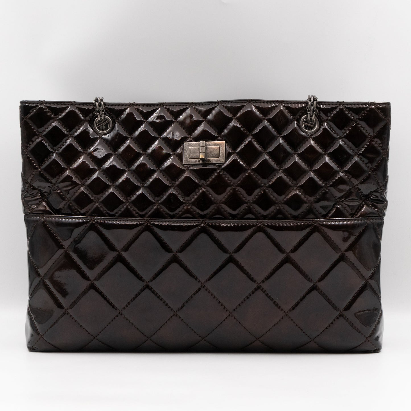 Reissue East West Tote Quilted Burgundy Patent Leather