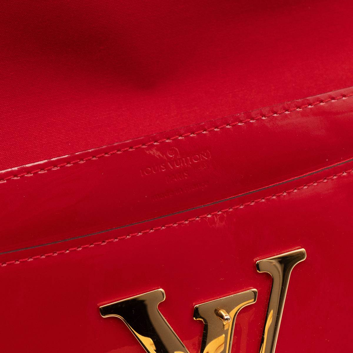 Louise Clutch Red Vernis Gold
