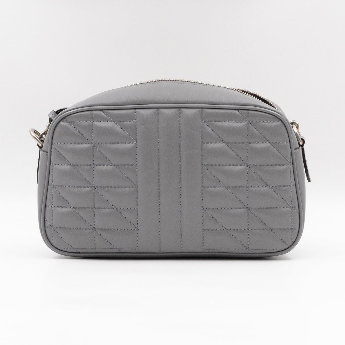 GG Marmont Small Deep Grey Matelasse Aria Leather