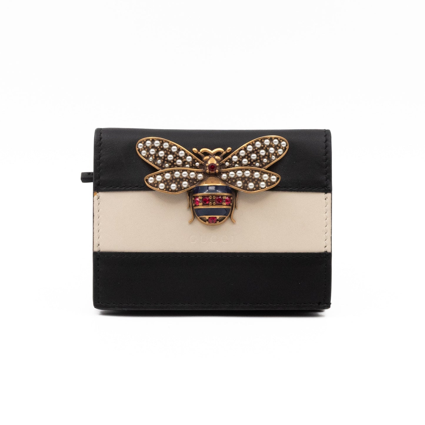 Queen Margaret Wallet Black & White Leather