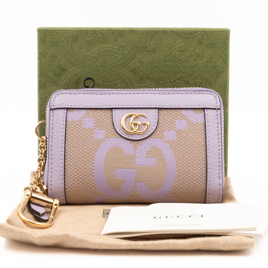 Gucci Ophidia Zip Around Card Case Lilac