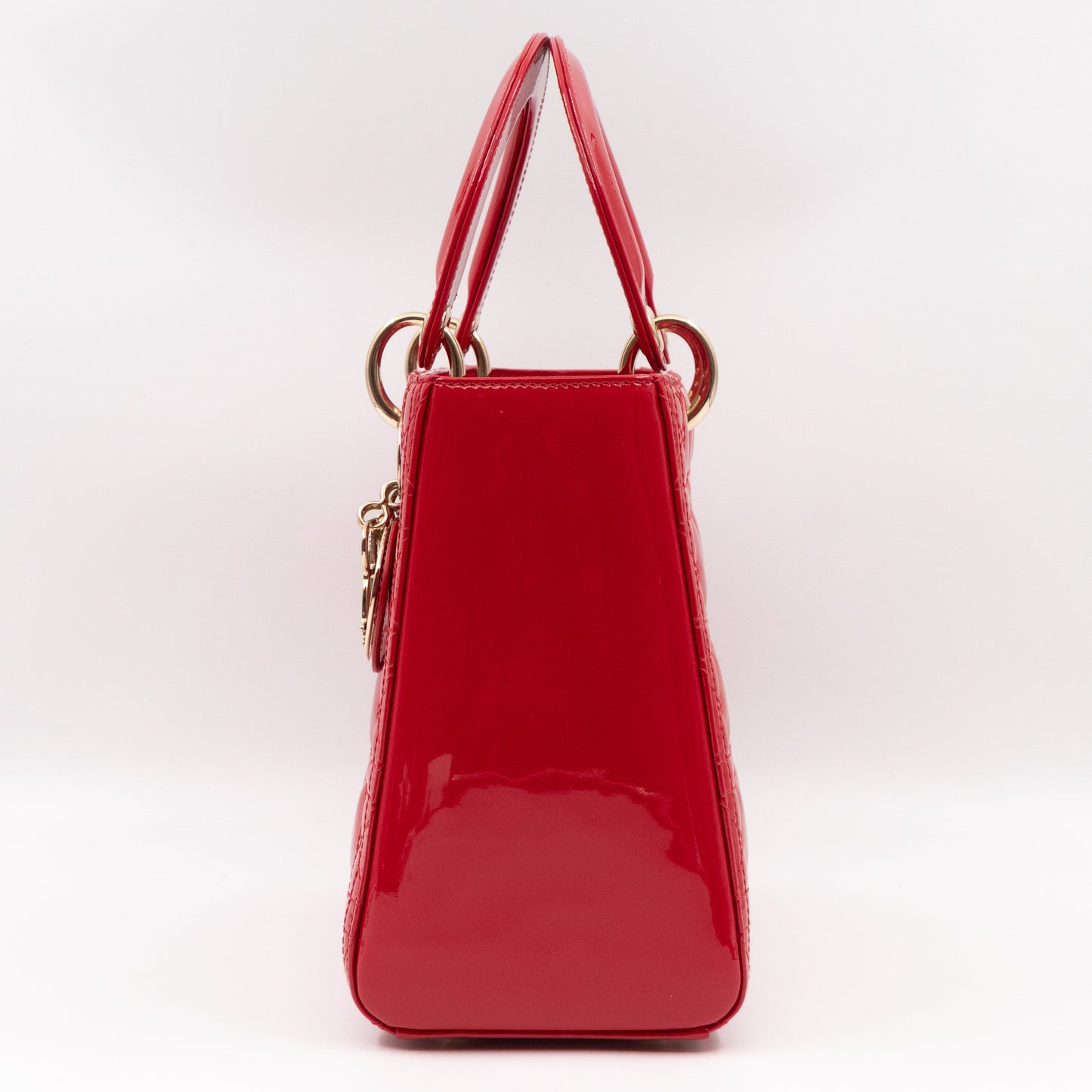 Lady Dior Medium Red Patent Leather