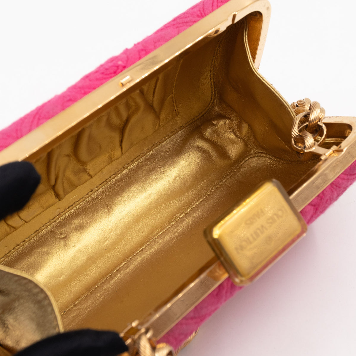 Bleecker Chain Clutch Pink Canvas