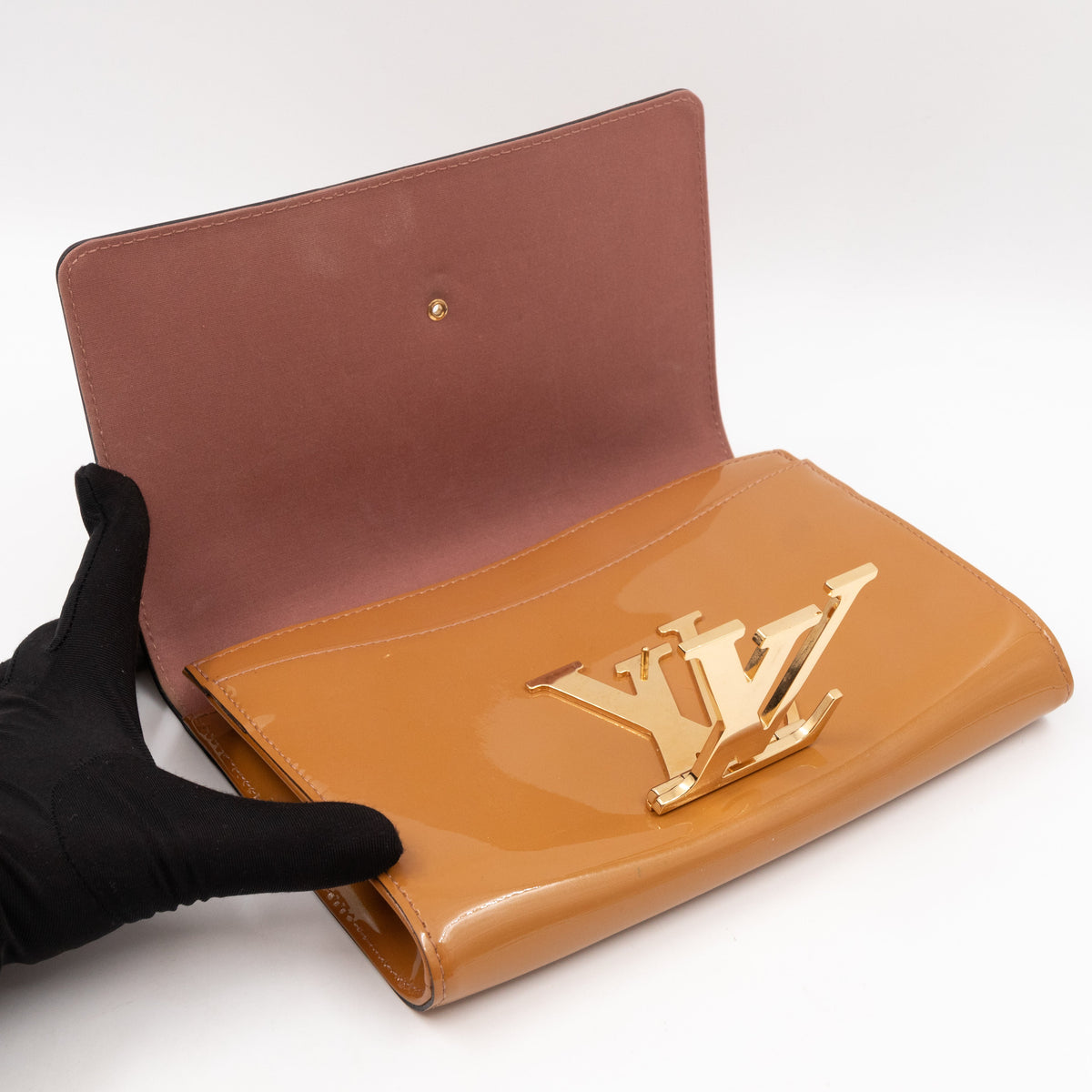 Louise Clutch Beige Vernis Gold