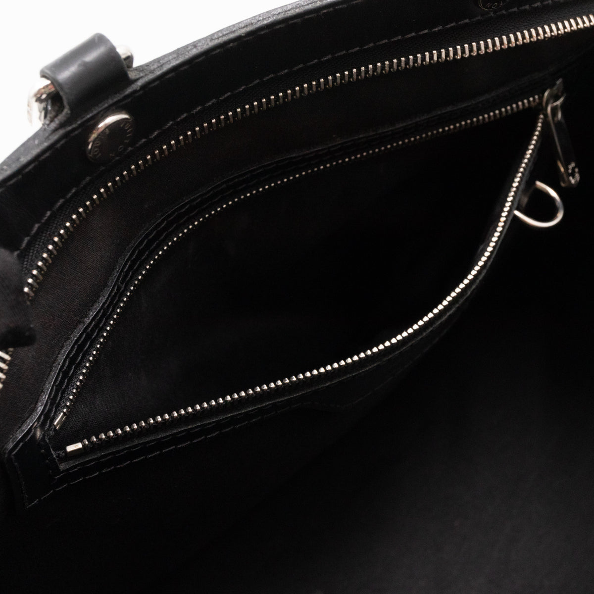 Brea MM Black Epi Leather with Rouge Silver Charm