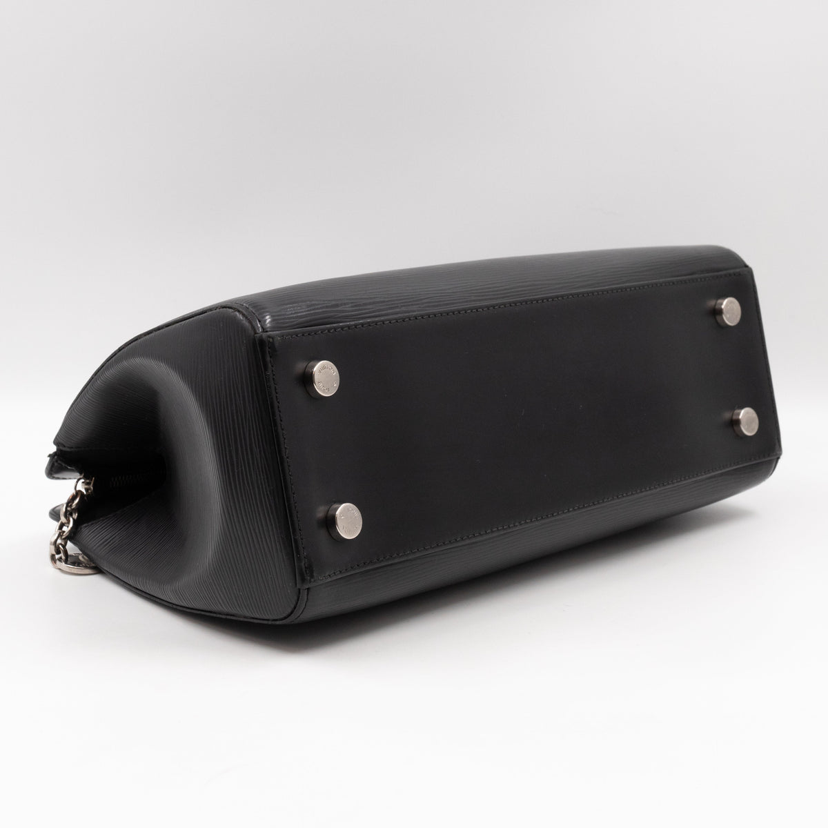 Brea MM Black Epi Leather with Rouge Silver Charm