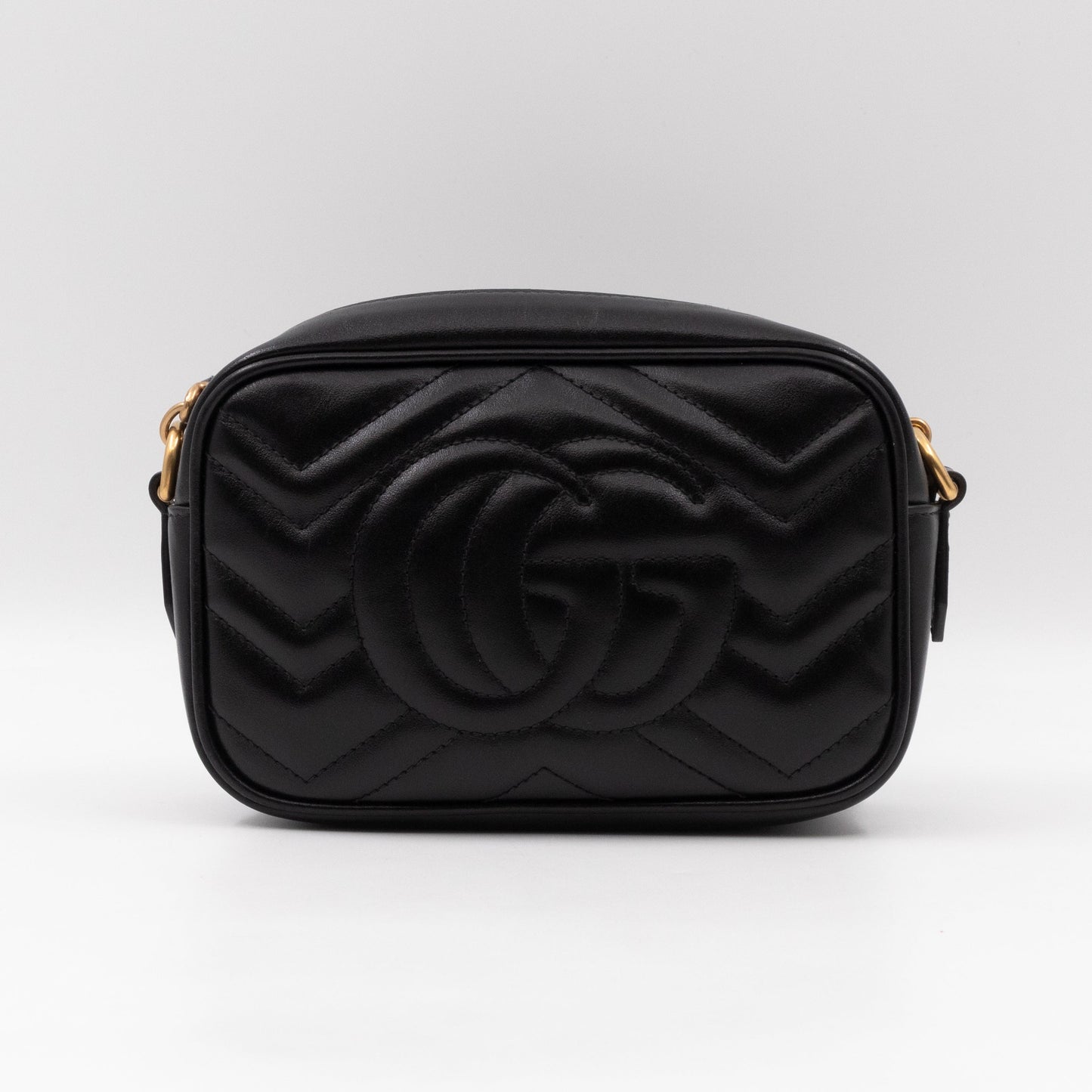 Gucci GG Marmont Matelassé Mini Black Leather Bag