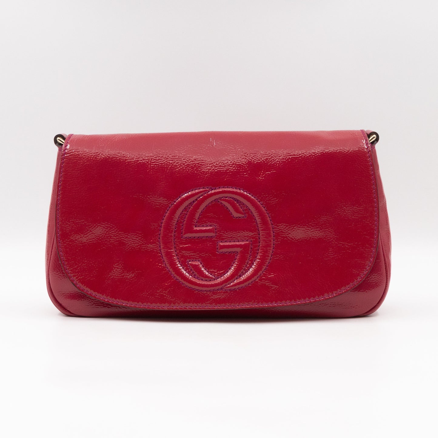 Gucci Soho Medium Flap Chain Bag Fuchsia Patent Leather