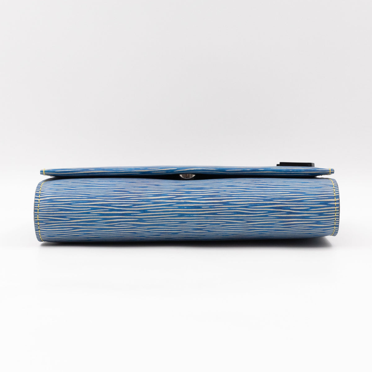 Clery Clutch Denim Light Epi & Black Leather