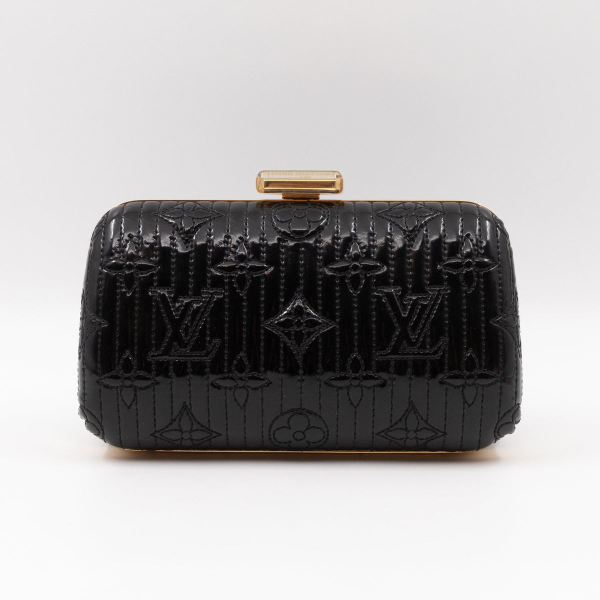 Motard Minaudiere Clutch Bag Black Vernis Leather