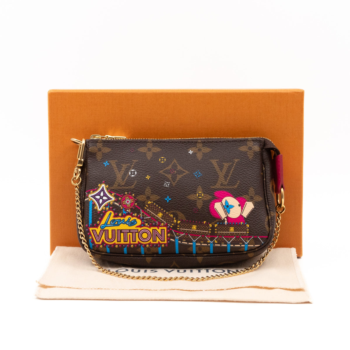 Mini Pochette Accessoires Monogram Christmas Animation Roller Coaster