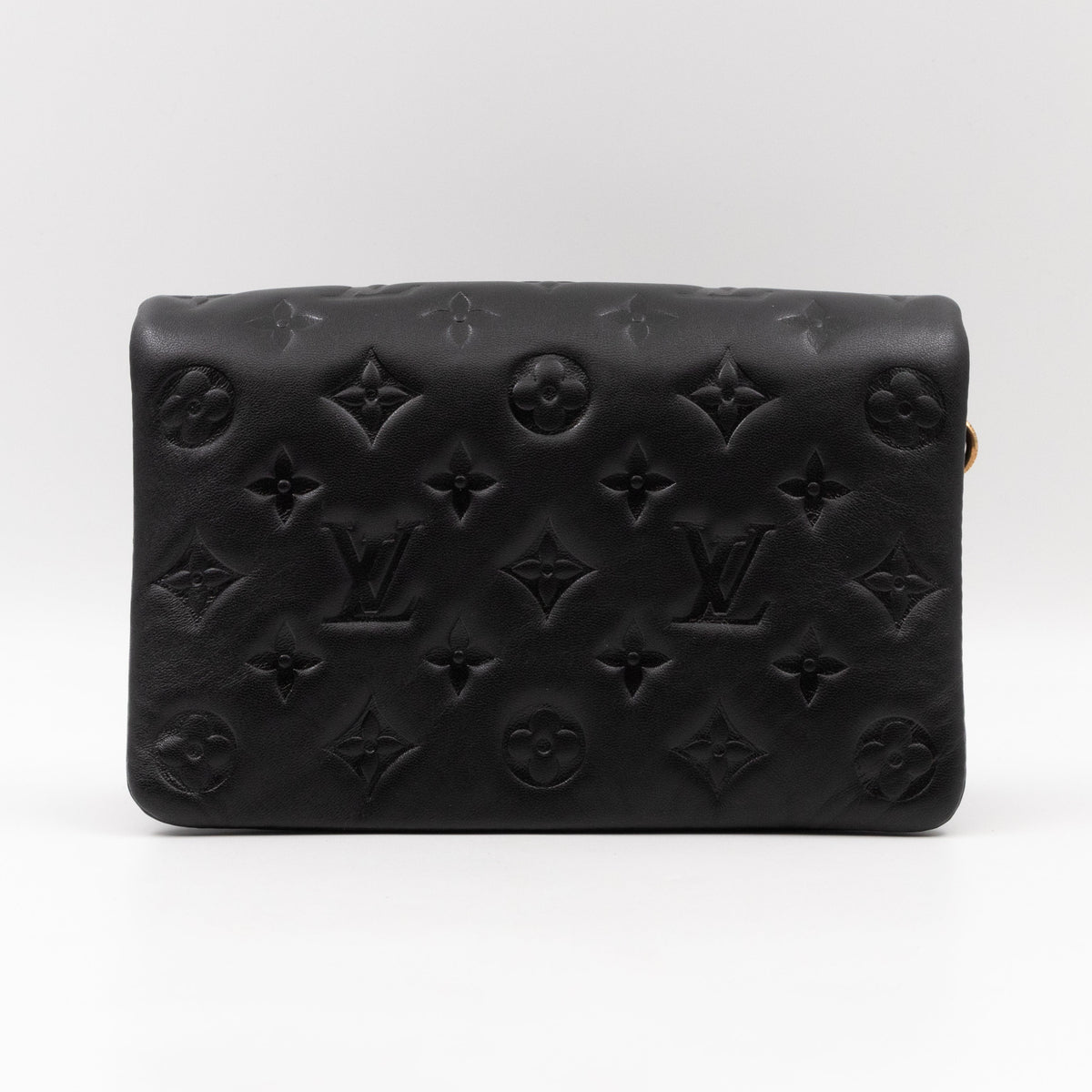 Pochette Coussin Black Leather